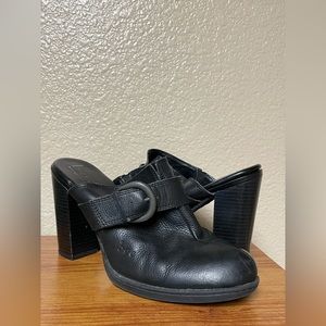 BOC Black Heeled Clogs women Size 9